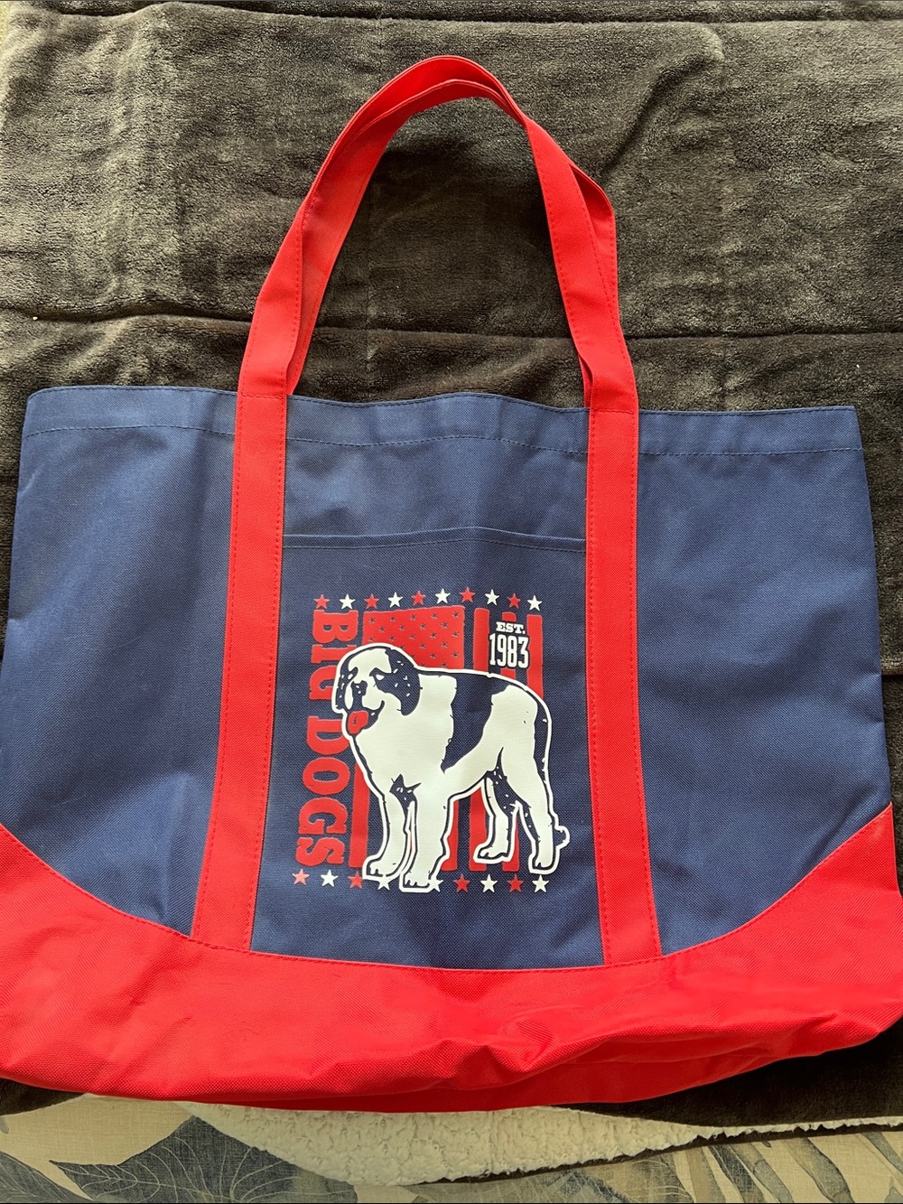 Big Dogs Navy and Red Tote Bag by Big Dogs